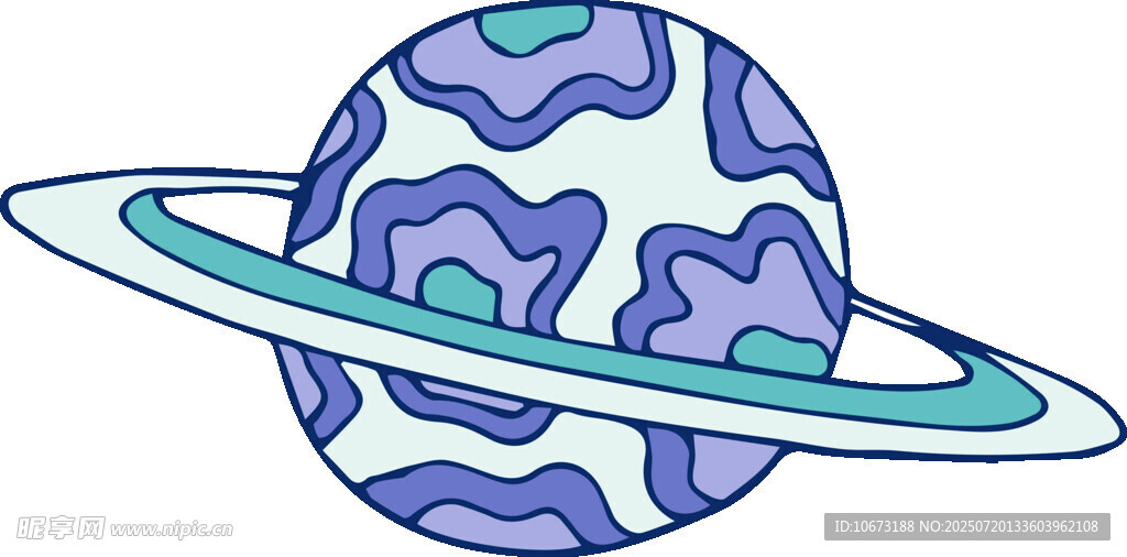 卡通风格的星球插画