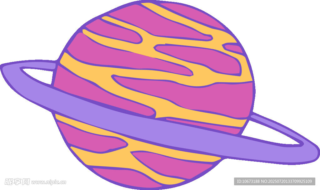 彩色条纹星球插画