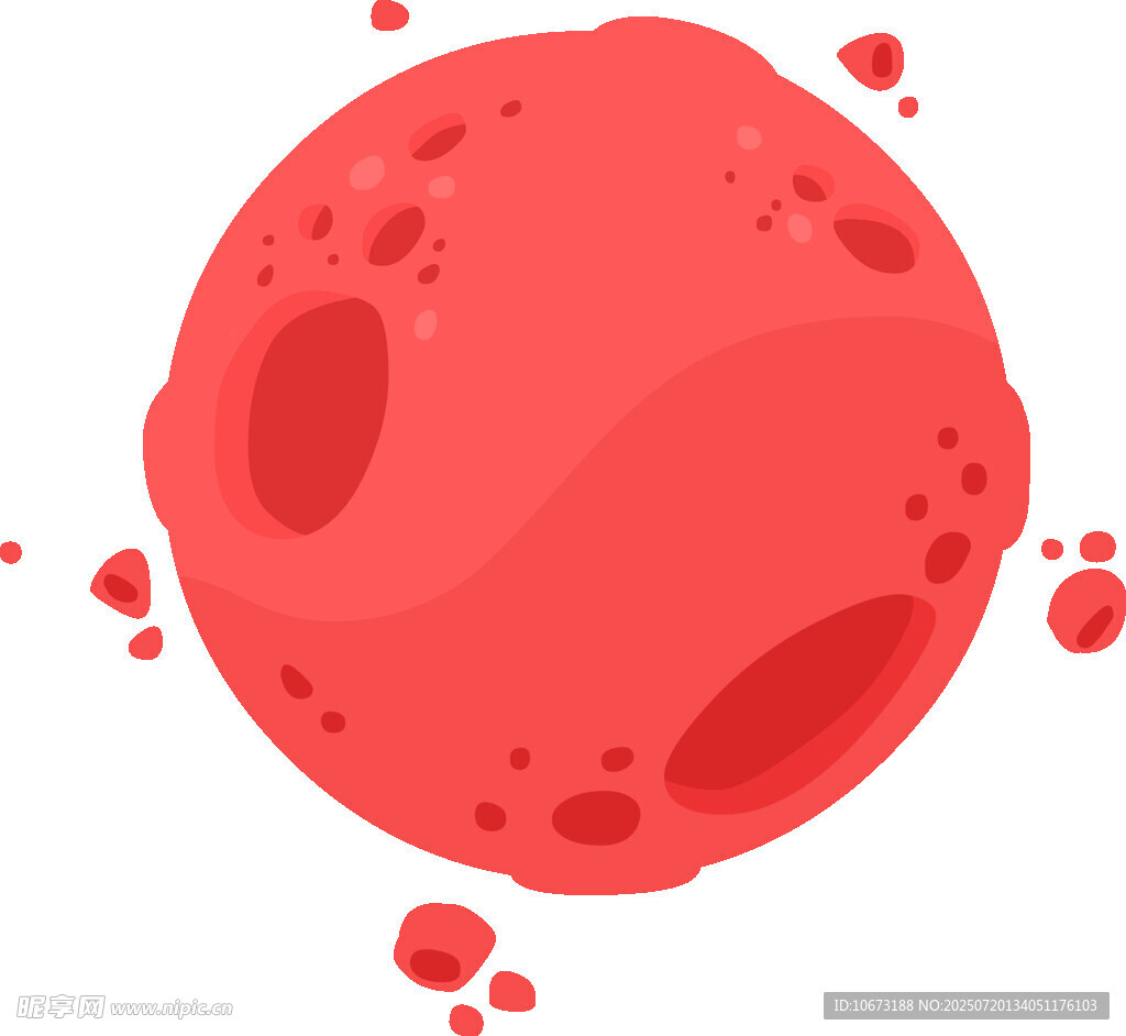 红色星球插画