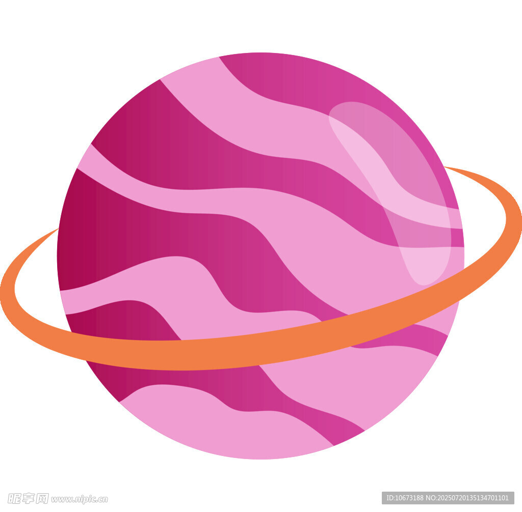 粉色条纹星球带环形