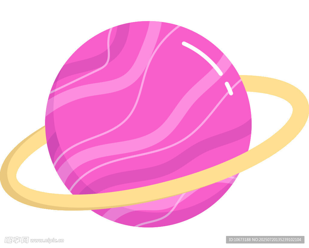 粉色星球带环插画