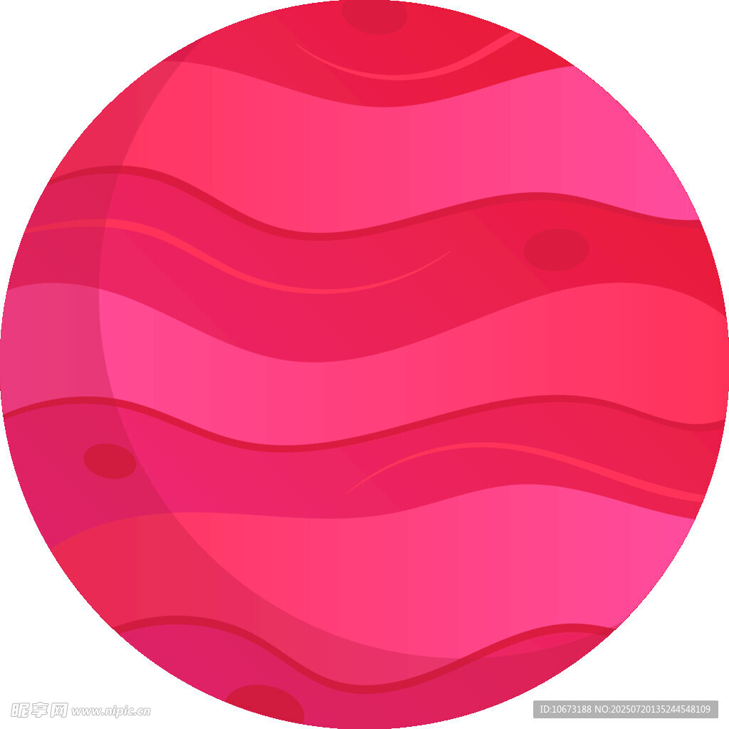 粉色波纹星球插画