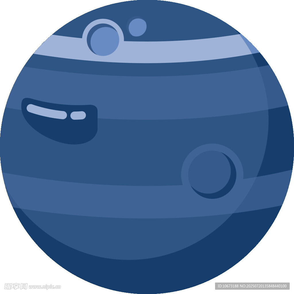 蓝色卡通星球形象