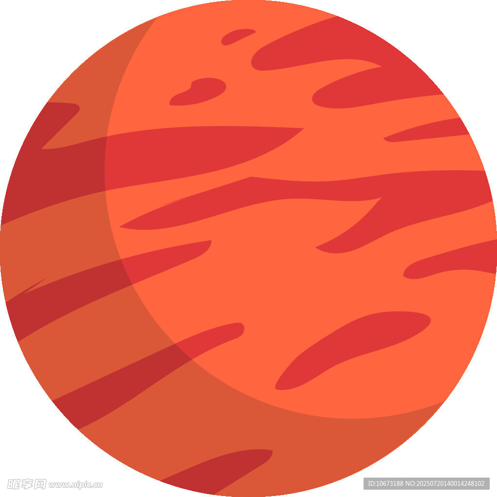 红色条纹星球插画