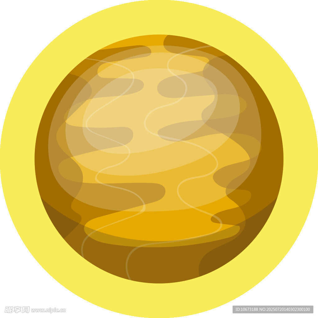 金色圆形星球图标