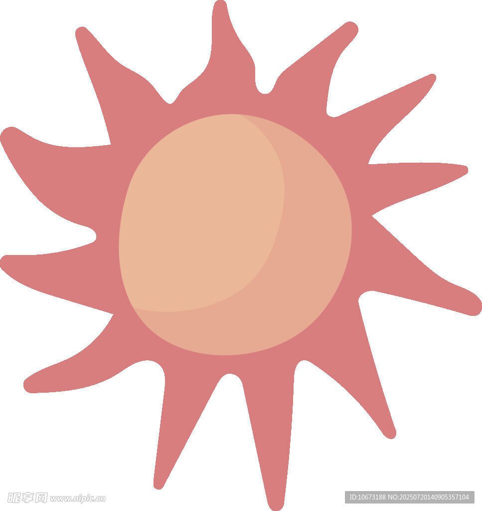 卡通风格红色太阳图案