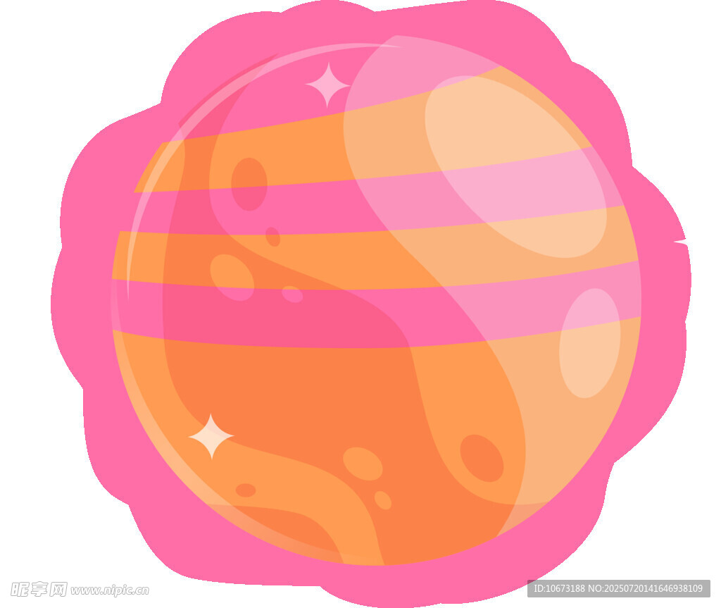 粉色条纹星球卡通图案