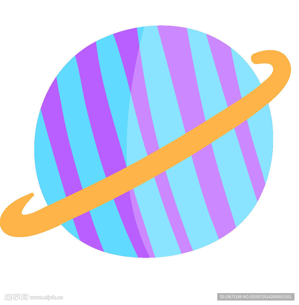 彩色条纹星球带环图案
