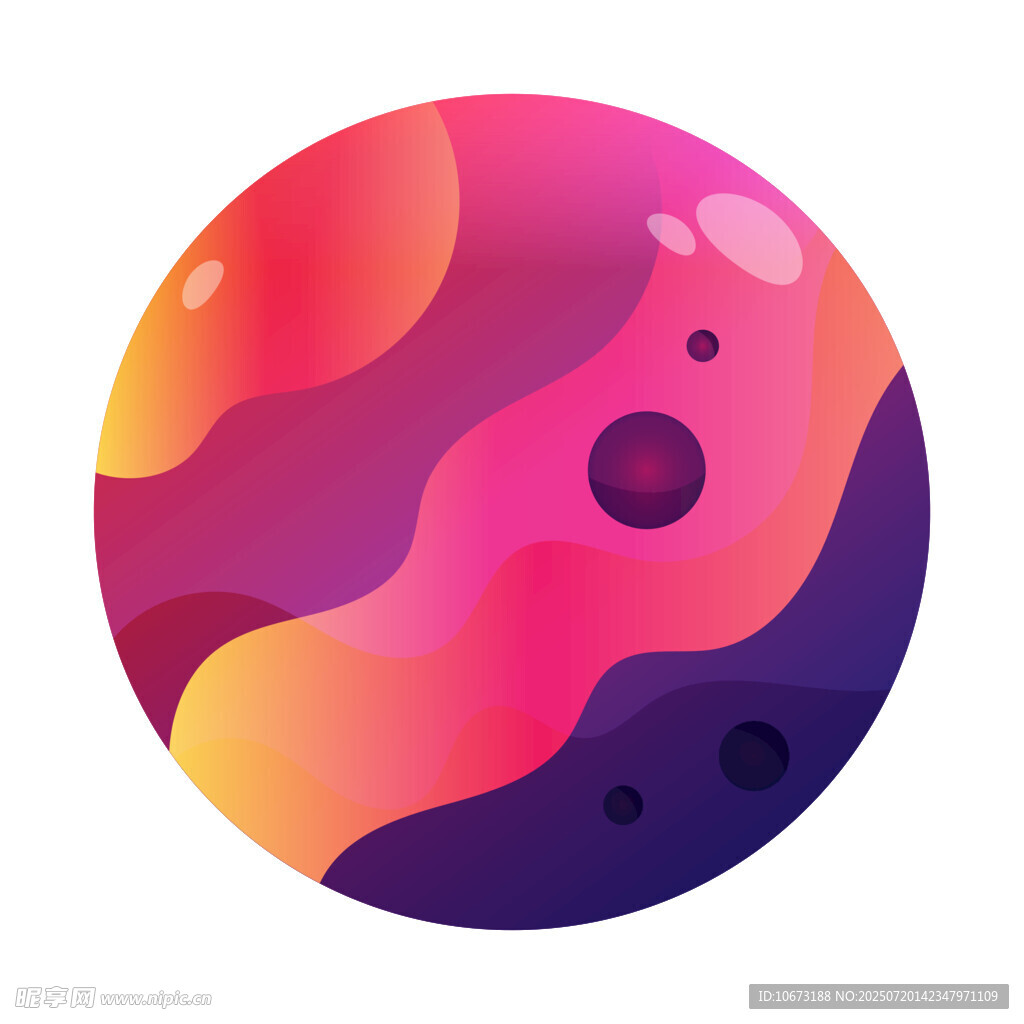 梦幻色彩的抽象星球图案