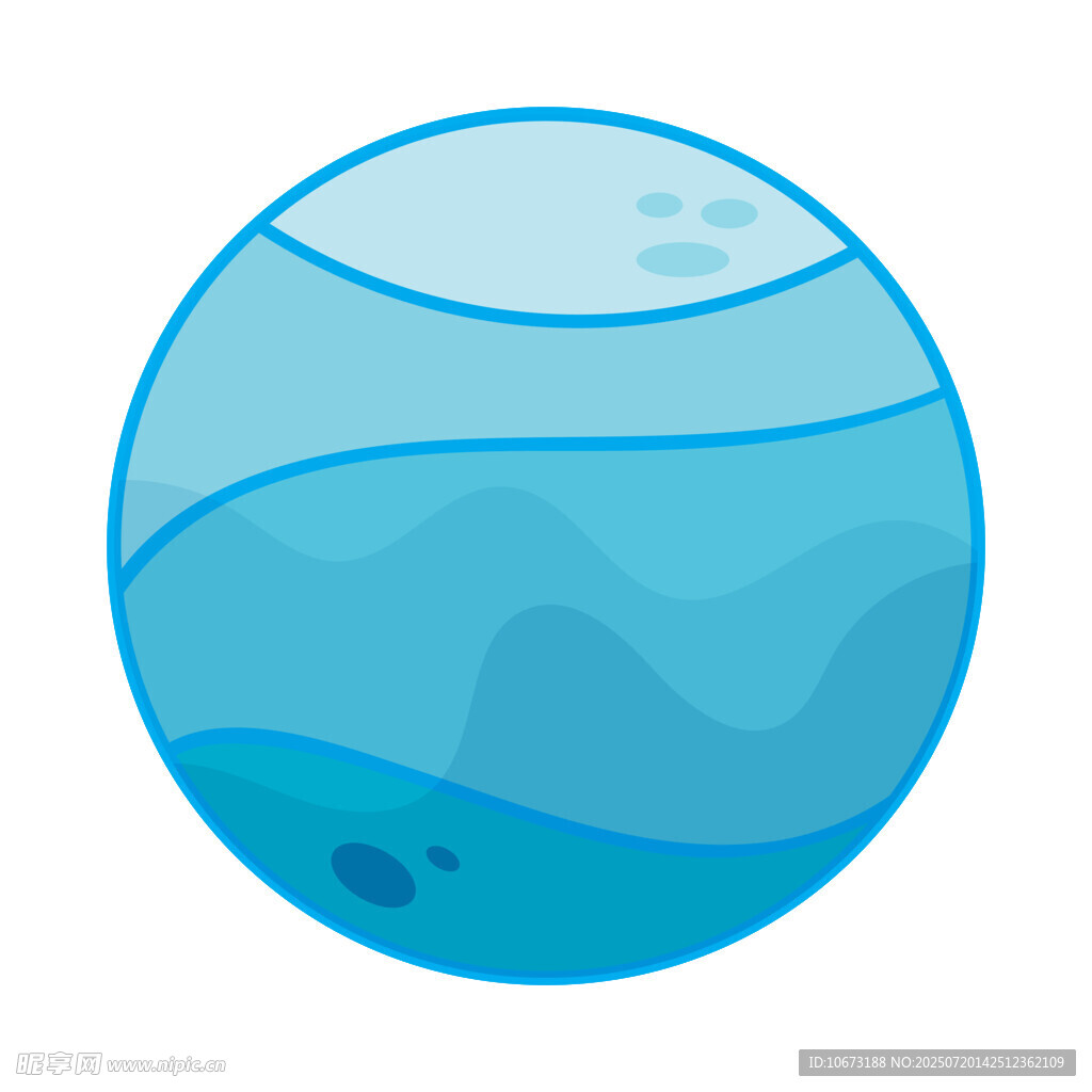 蓝色星球海洋插画