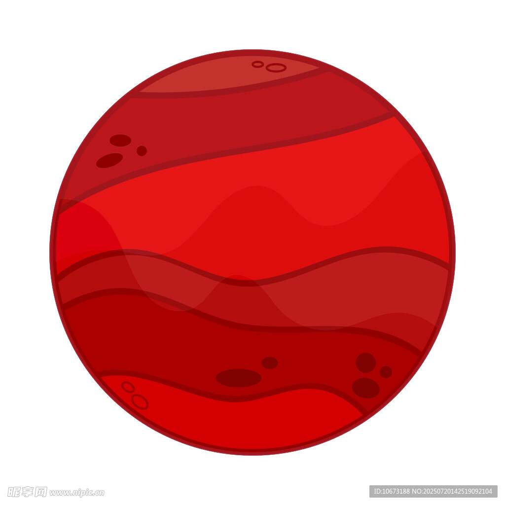 红色条纹星球插画