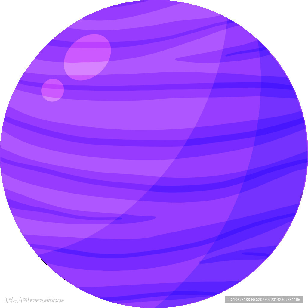 紫色条纹星球插画