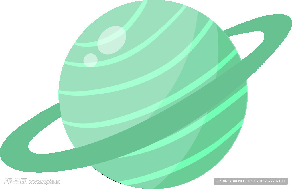 绿色条纹星球带环形