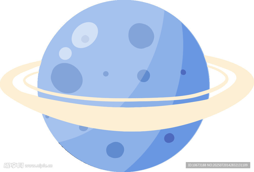 蓝色星球带环插画