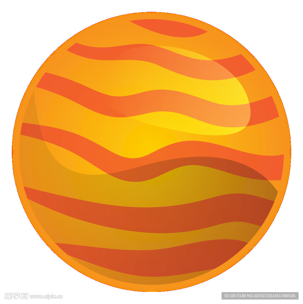 橙色条纹星球插画