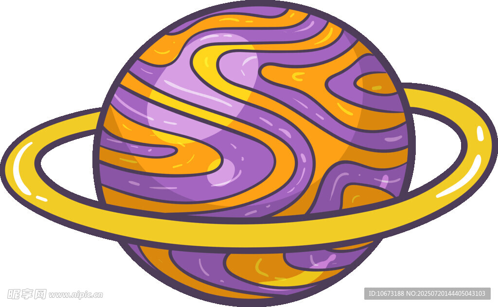 彩色条纹星球插画