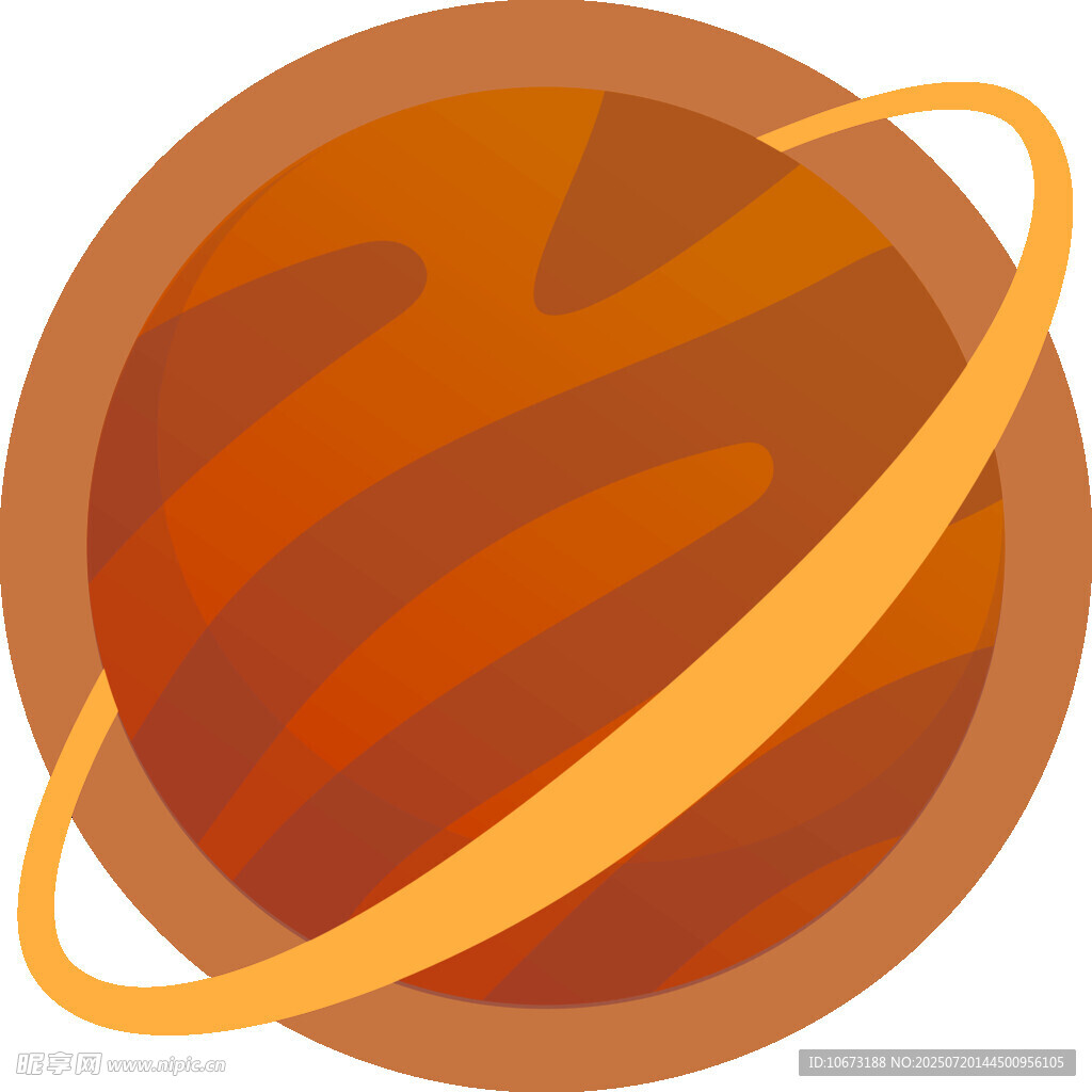 橙色带环星球图标