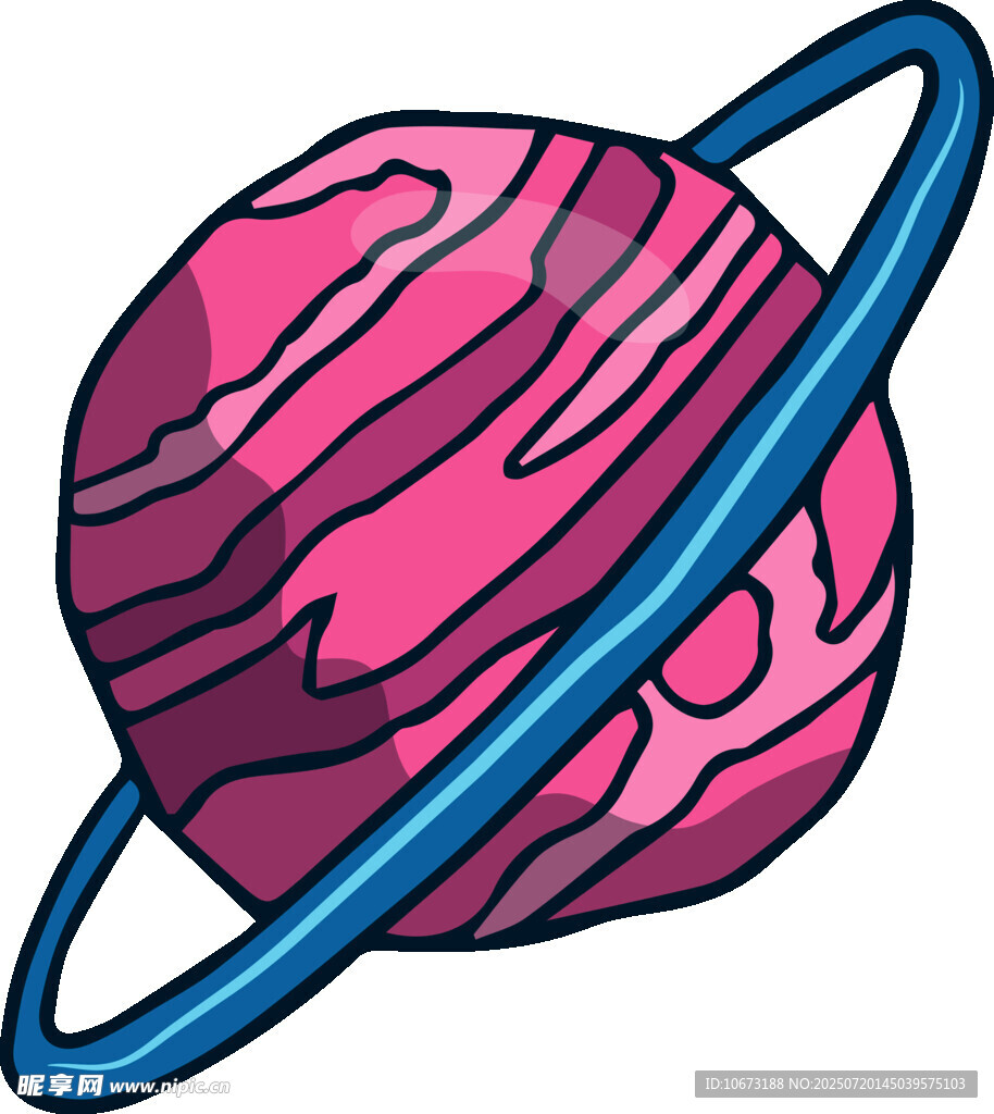 粉色星球插画
