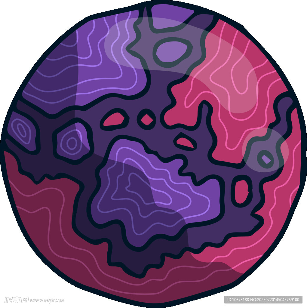 多彩星球插画