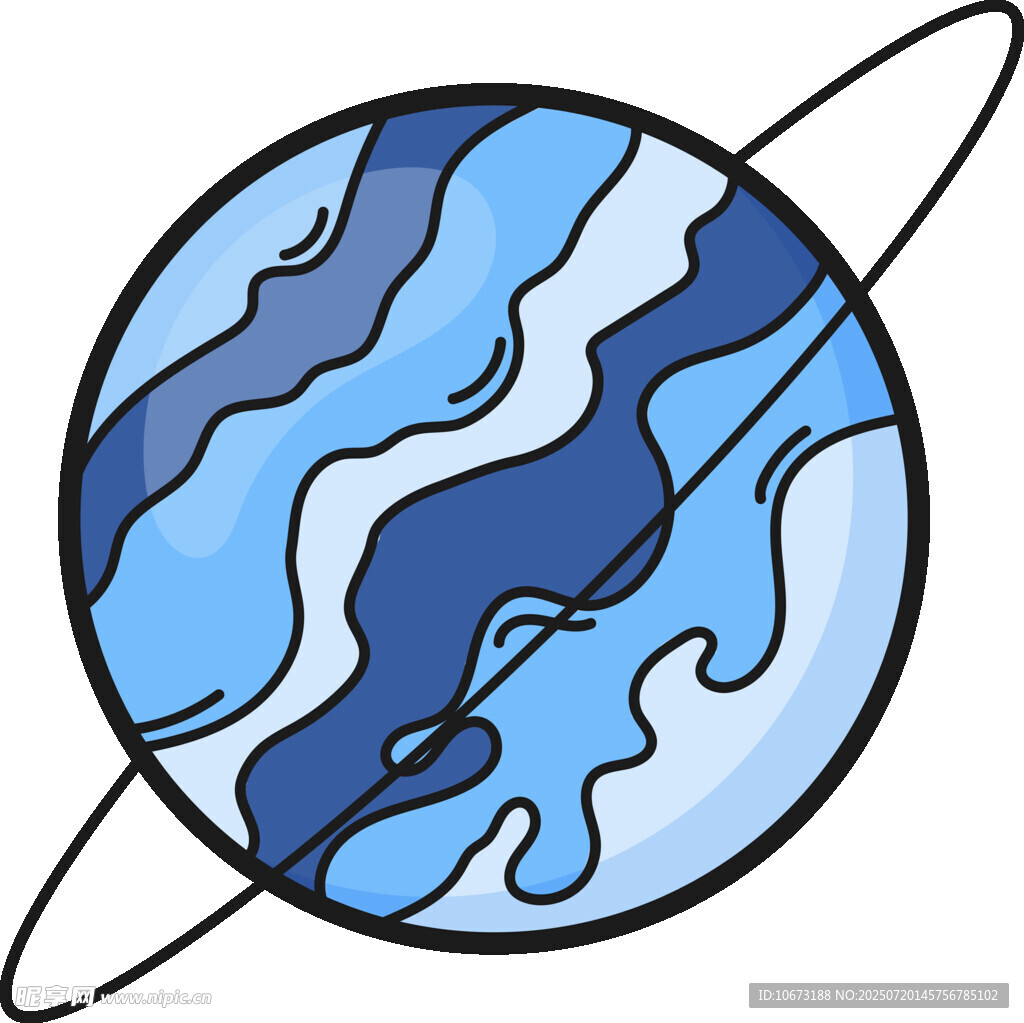 蓝色星球插画