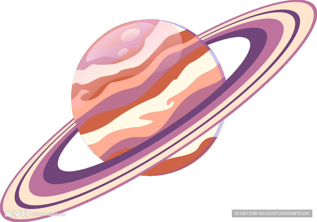 卡通风格的土星形象