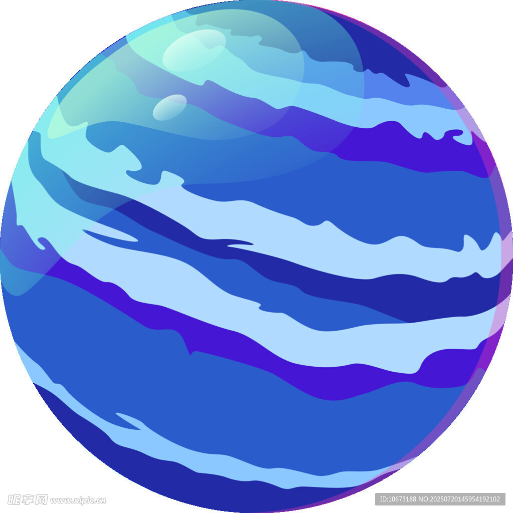 蓝色条纹星球插画