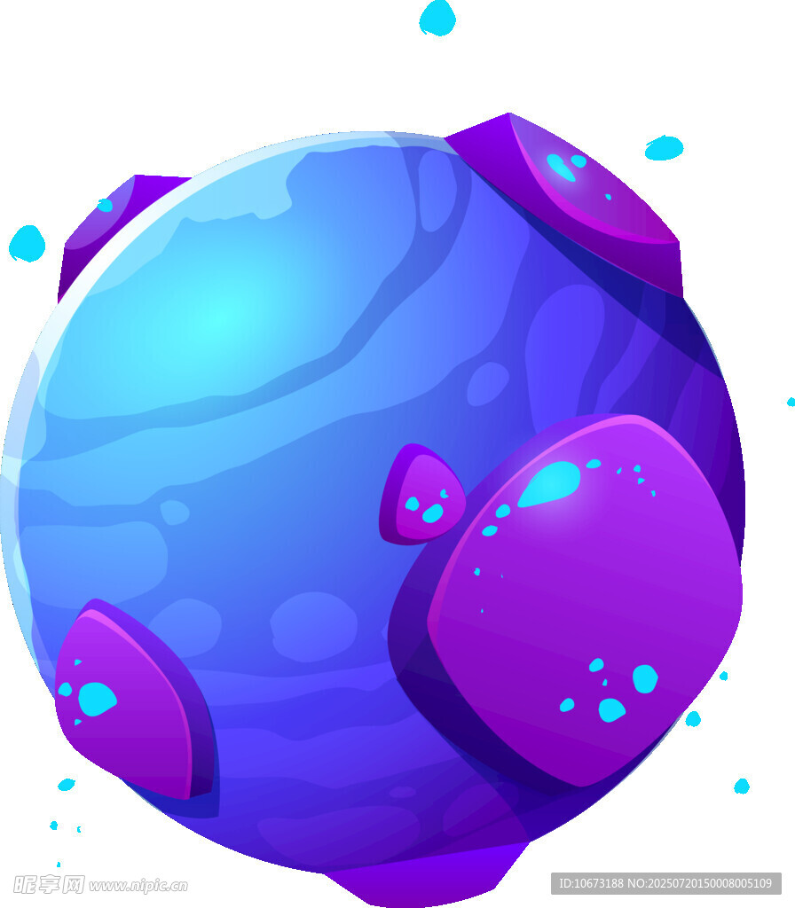 紫色卡通星球