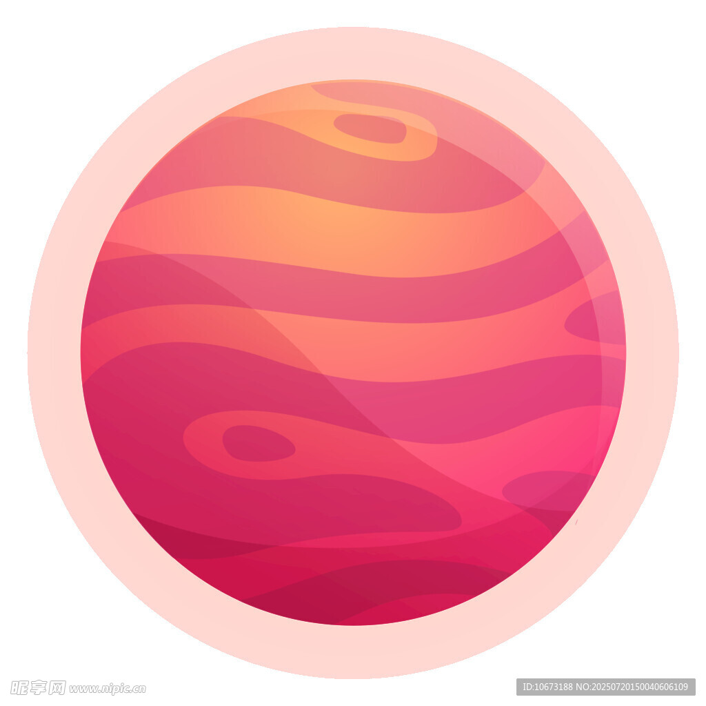 粉色条纹星球插画