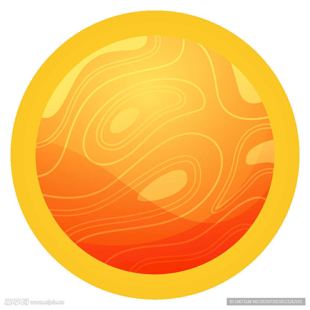 圆形橙色渐变太阳图标