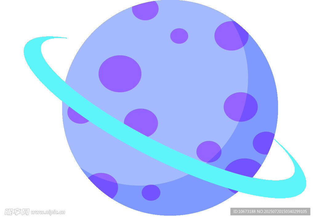 紫色星球带环插画