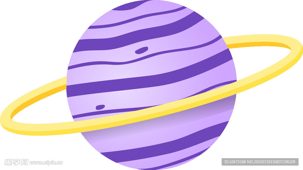紫色条纹星球带黄色光环