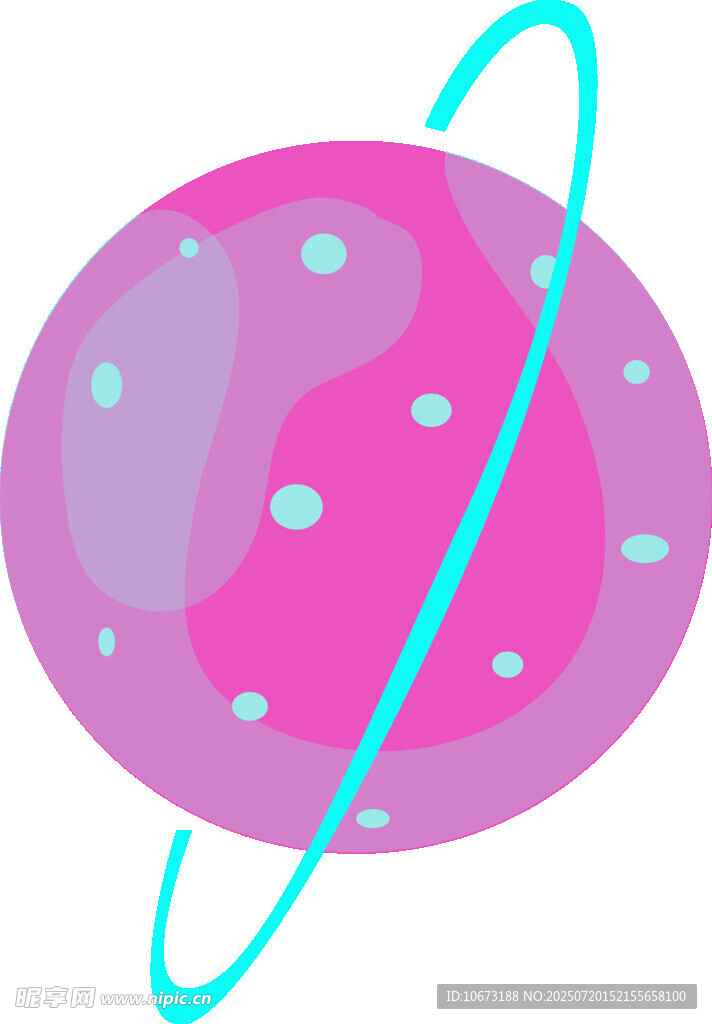 粉色星球带环插画