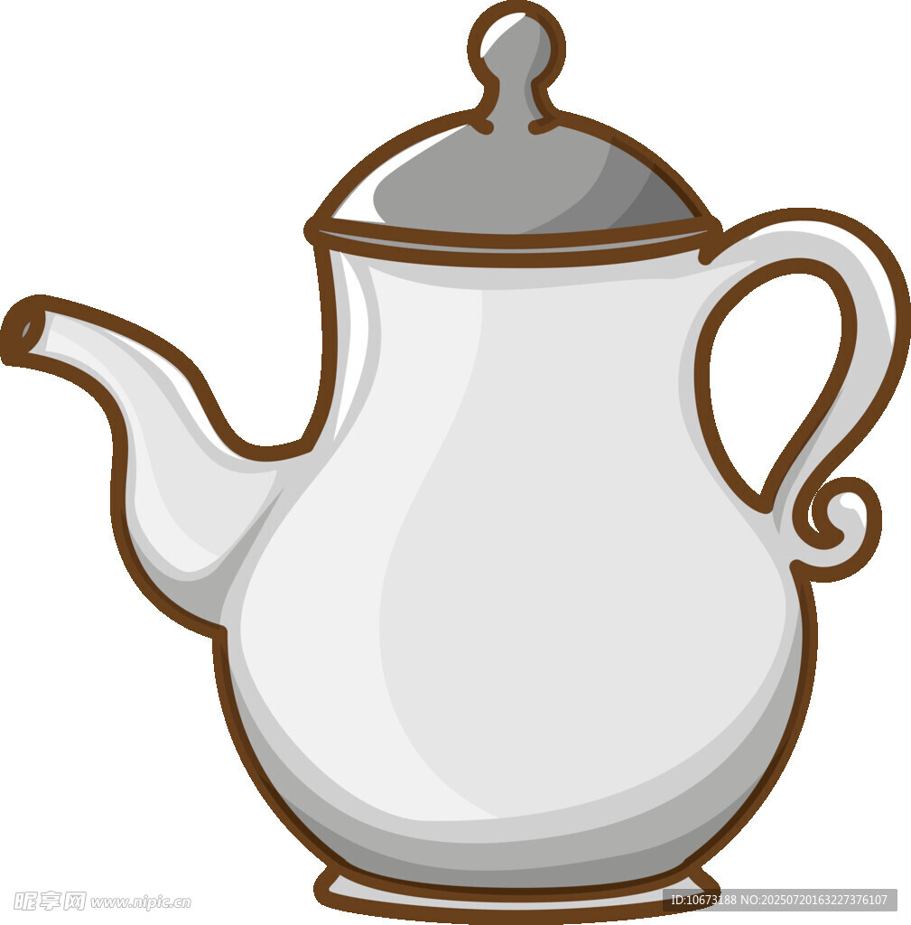 白色卡通茶壶