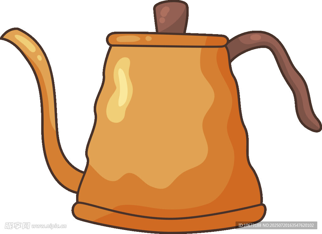 复古黄铜色长嘴茶壶