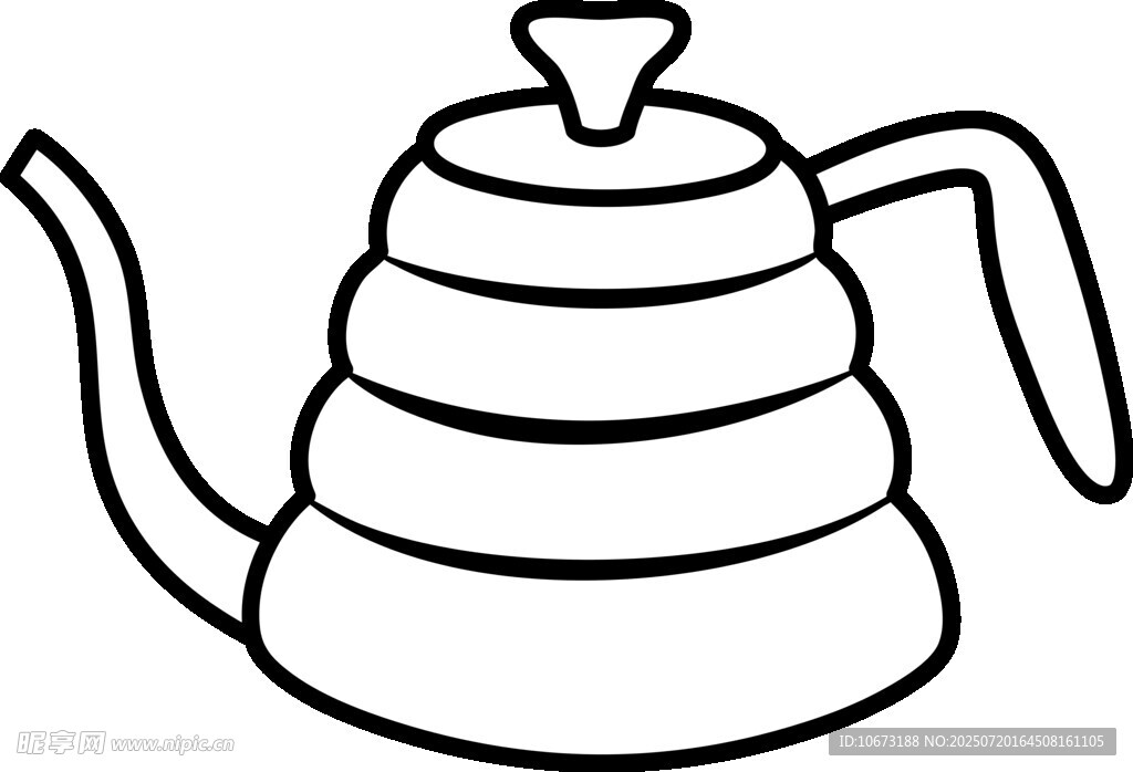 简约线条茶壶插画