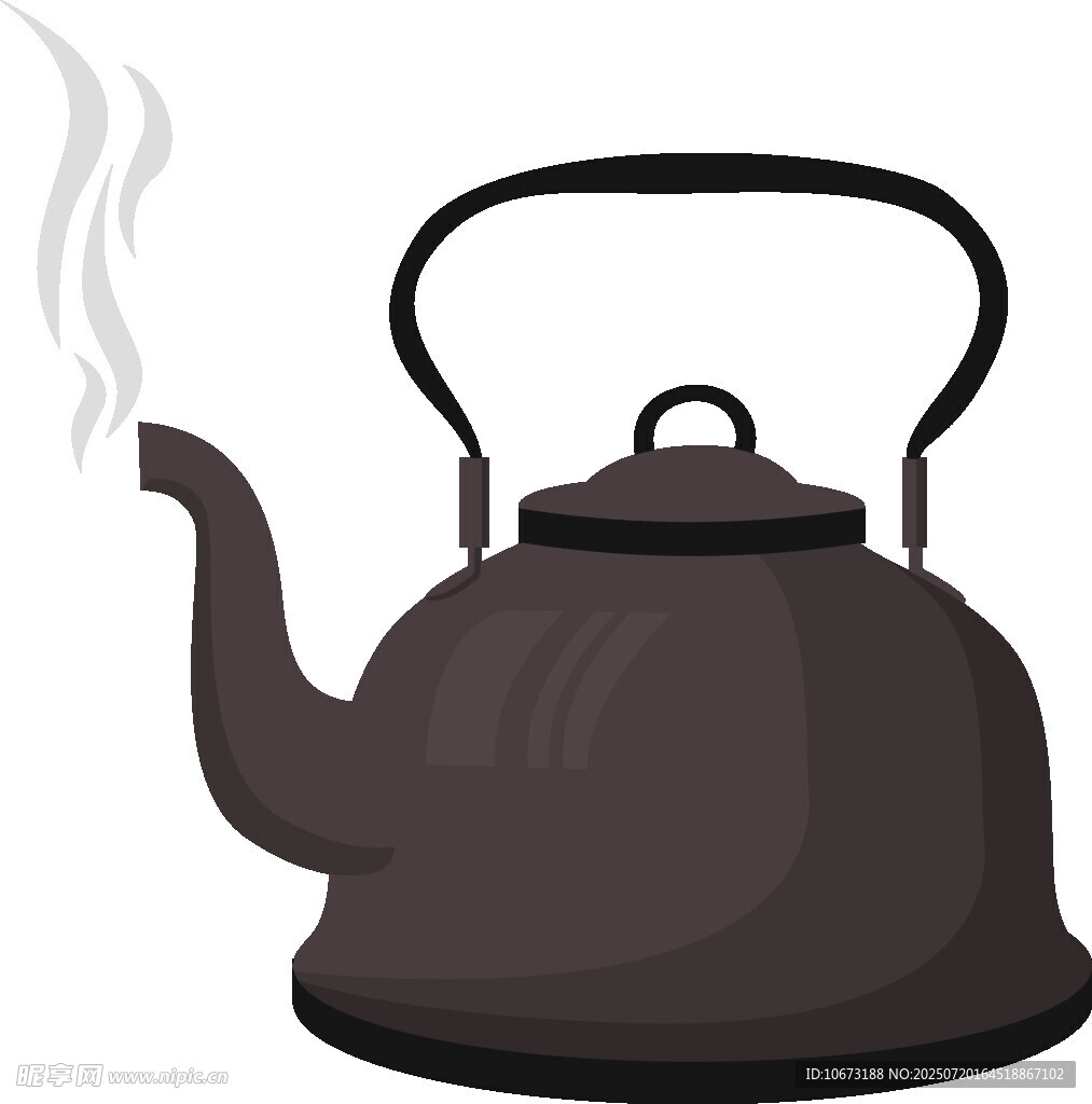 黑色茶壶正冒热气