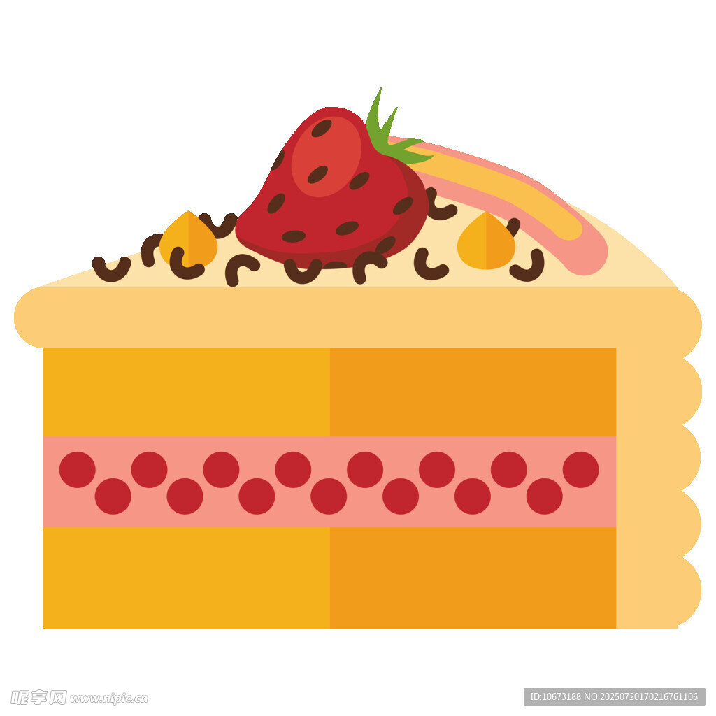 美味草莓蛋糕插画