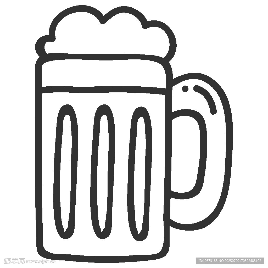 手绘啤酒杯图标