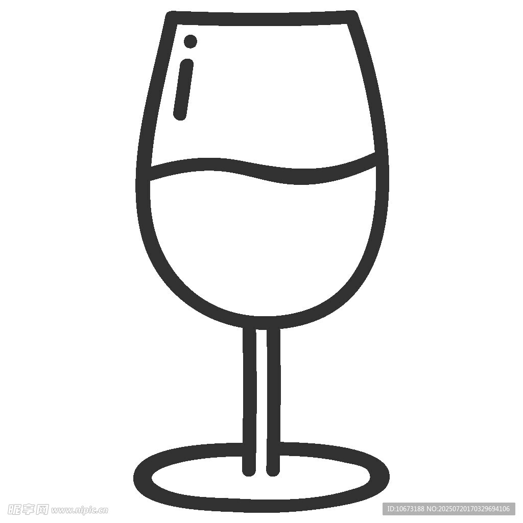 简约线条葡萄酒杯图标
