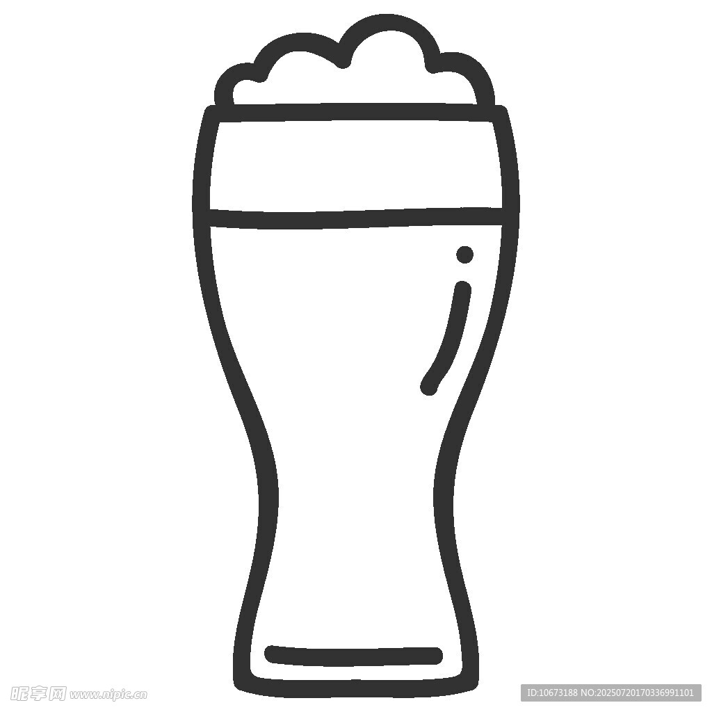 简约线条啤酒杯图标