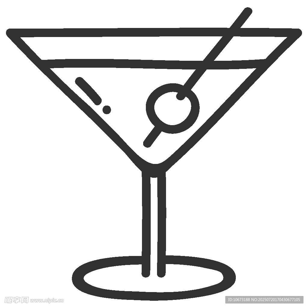 简约马天尼酒杯图标