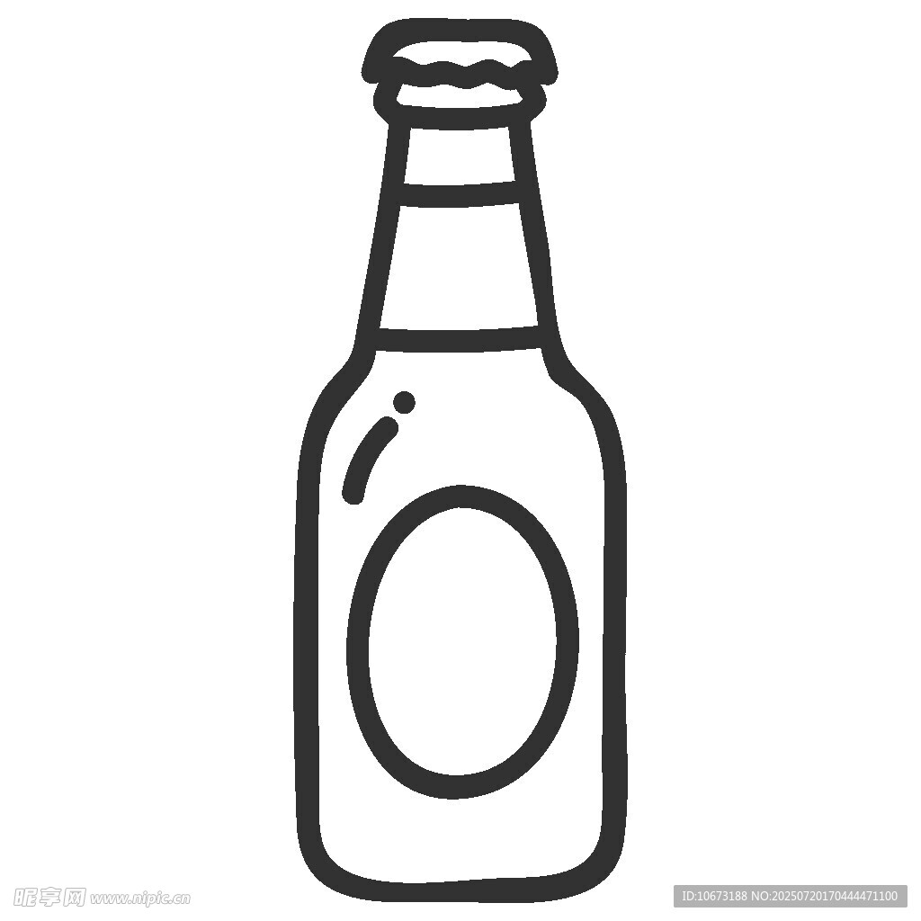 简约线条啤酒瓶图标