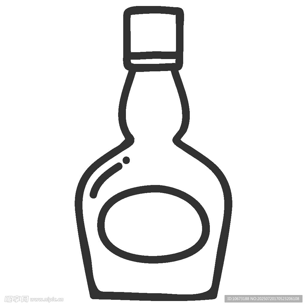 简约线条勾勒的酒瓶图案