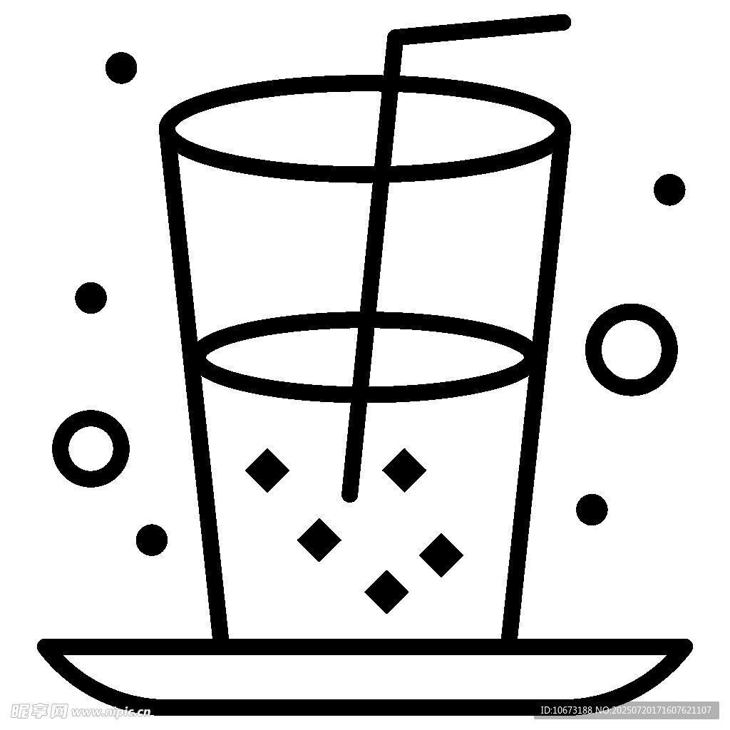 简约风格玻璃杯饮品图标