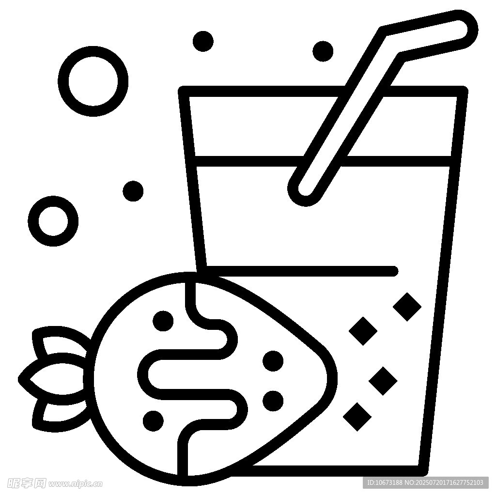 草莓饮品图标设计元素