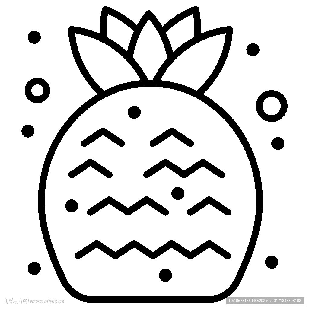 简约线条风菠萝图案