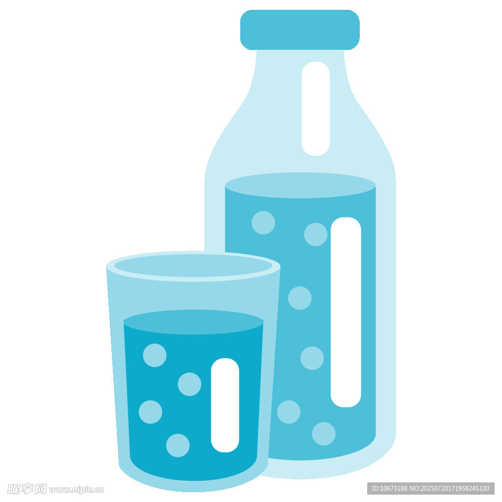 瓶装水与玻璃杯