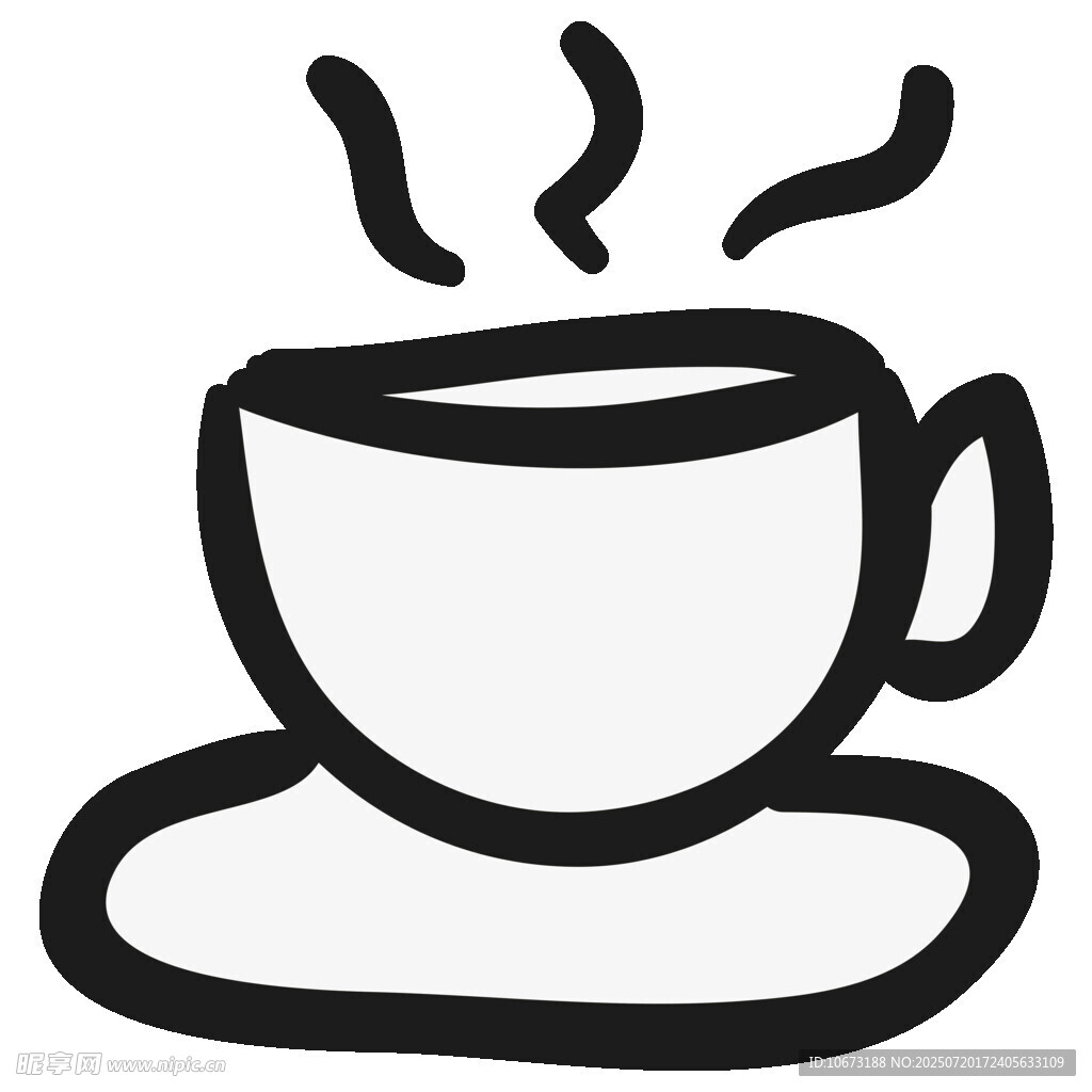 热气腾腾的咖啡杯图标