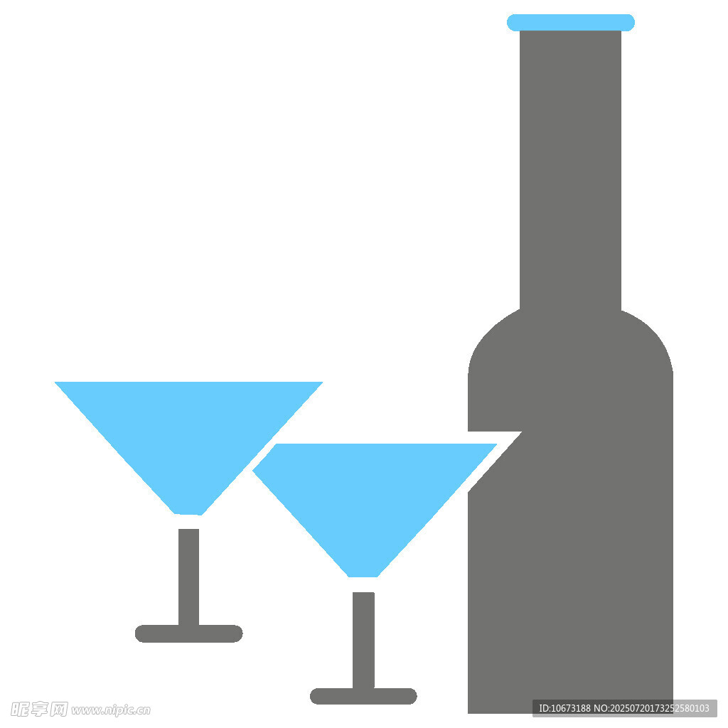 酒瓶与鸡尾酒杯图标