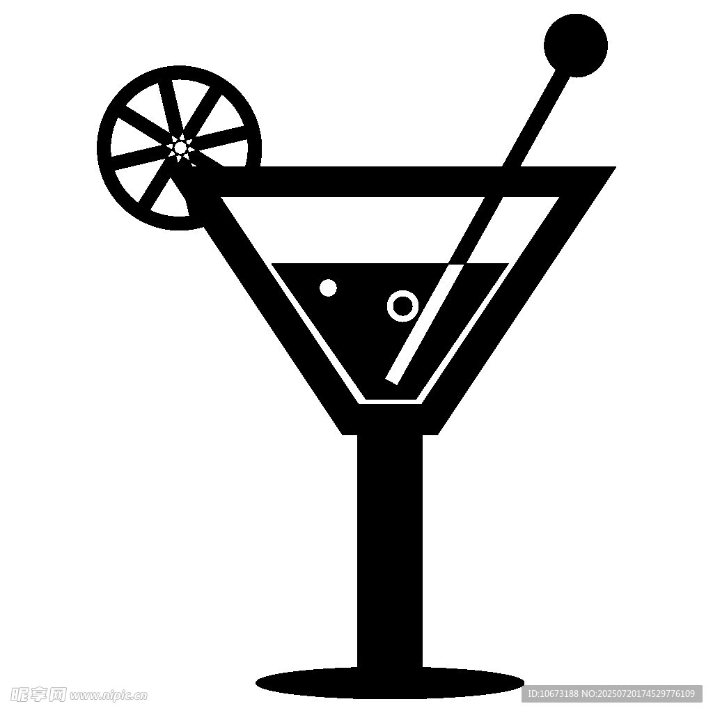 简约鸡尾酒杯图标